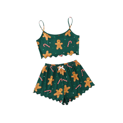 Snowy Cheer | Santa Print Christmas Pyjamas For Women