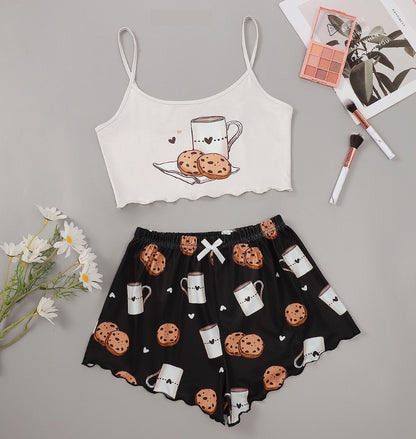 Aubrey Pettifer | Cookie Print Cami Pyjama Set For Women