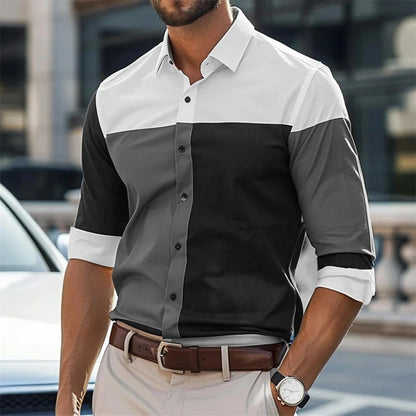 Hamlin Ormsby | Colourblock Long Sleeve Shirt For Men