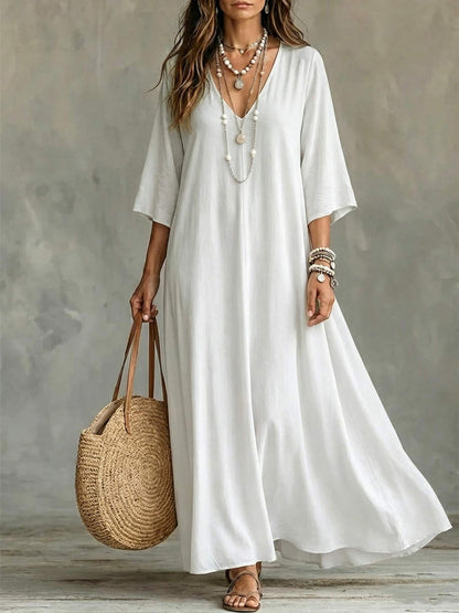 Ava Sinclair | Relaxed V-Neck Summer Dress For Women