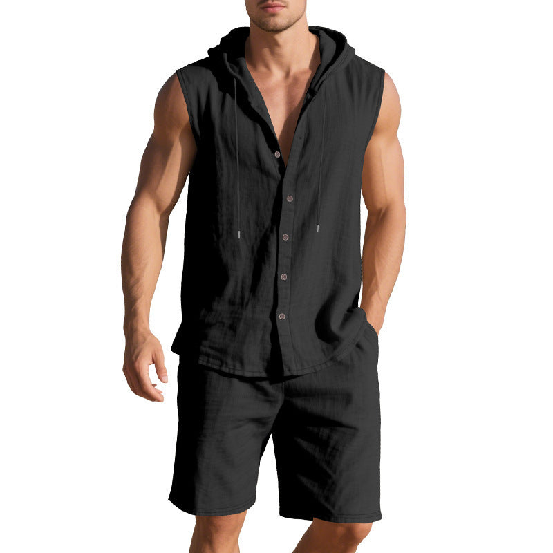 Gregor Norbury | Sleeveless Shirt And Shorts Set For Men