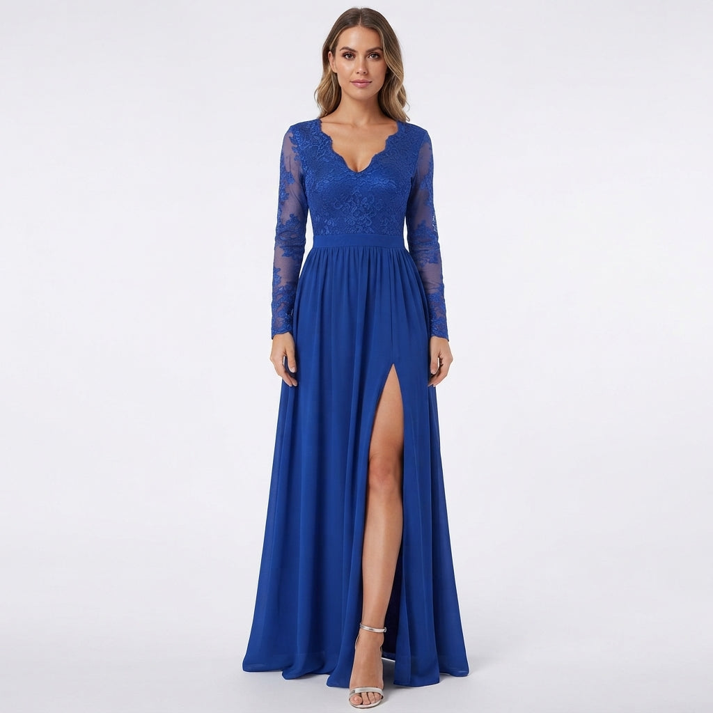 Elise Campbell | Lace V-Neck Maxi Dress For Women