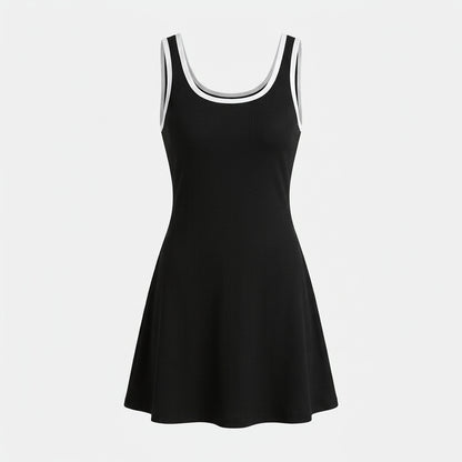 Ella Cooper | Ribbed Summer Dress With Contrast Trim For Women