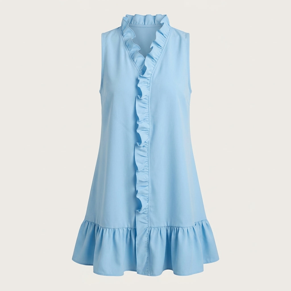 Ella Harris | Ruffle V-Neck Mini Dress For Women