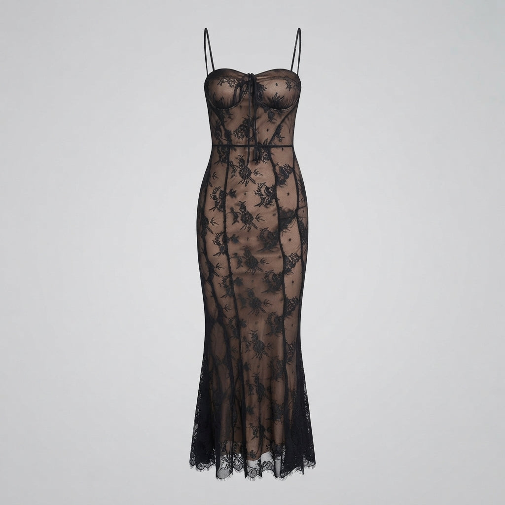 Emma Young | Lace Fishtail Maxi Dress For Women