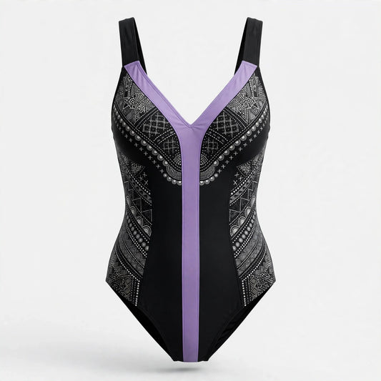 Enid Vanbrugh | Purple Abstract Shaping Swimsuit For Women