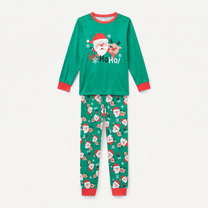Evergreen | Green Santa Print Christmas Pyjamas Unisex & Family