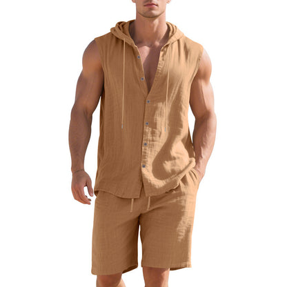 Gregor Norbury | Sleeveless Shirt And Shorts Set For Men