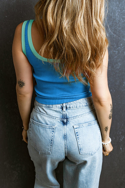 Marnie Calloway | Ribbed Contrast-Trim Tank Top For Women
