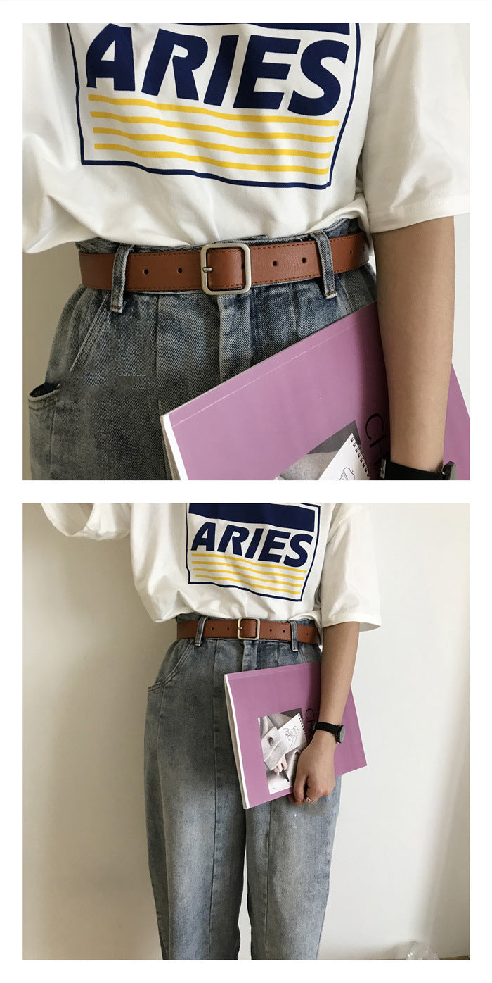 Retro Square Buckle Belt