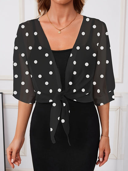 Bianca Whitaker | Polka Dot Tie-Front Blouse For Women