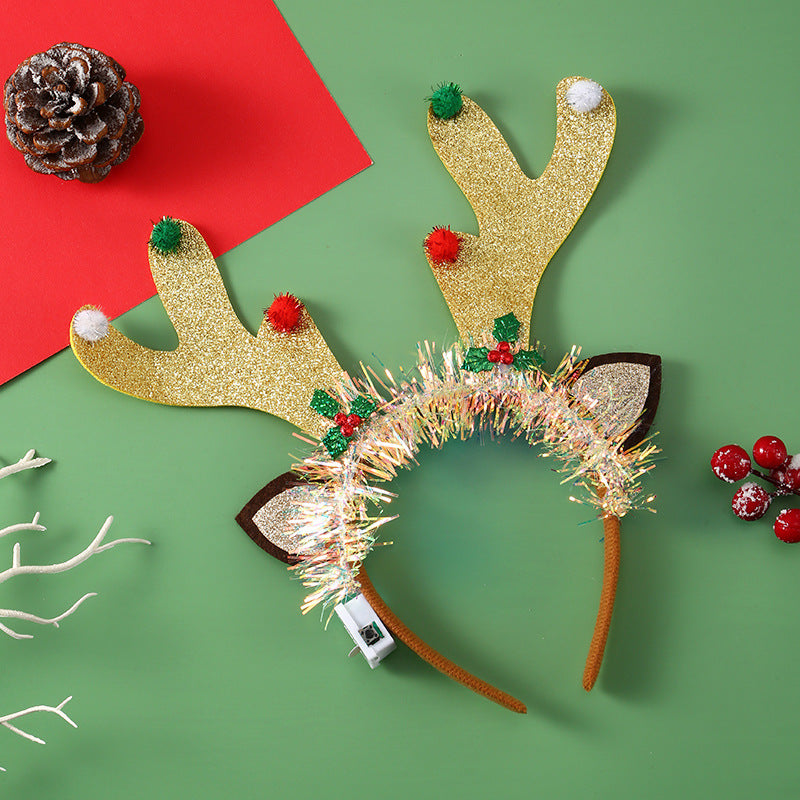 Antler Glow | Red Light-Up Reindeer Christmas Headband Unisex