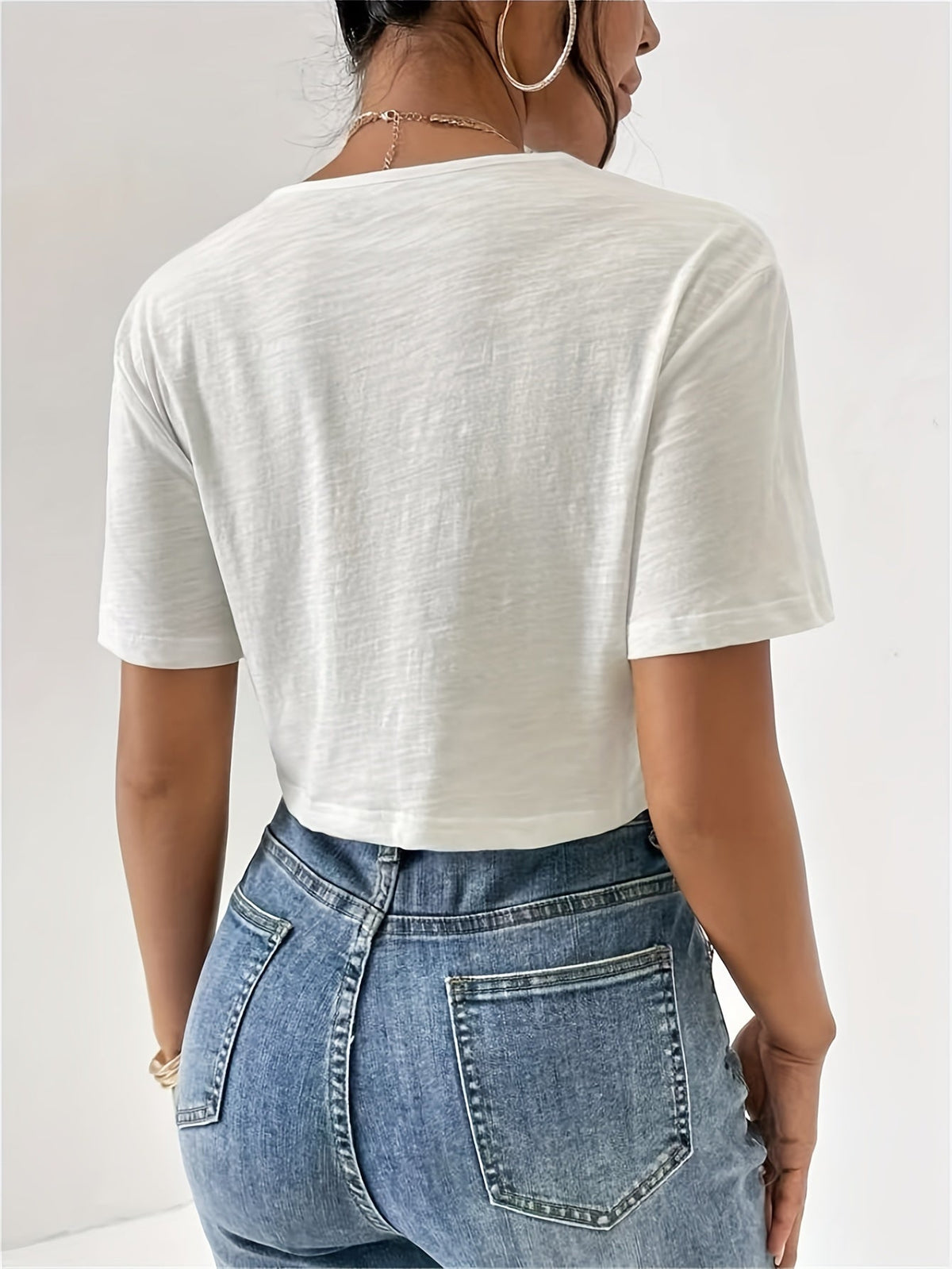 Arabella Fenwick | Textured Crop Top With Twist Front For Women