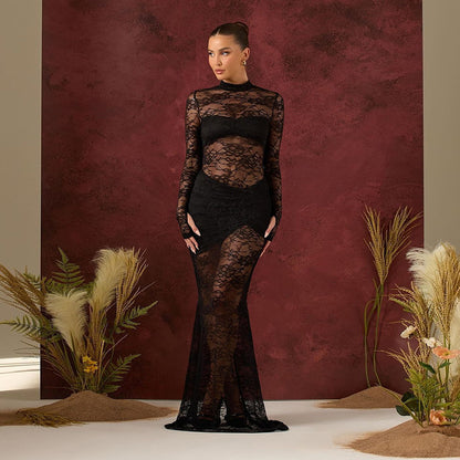 Eleanor Foster | Sheer Lace Maxi Dress For Women