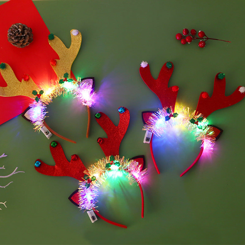 Antler Glow | Red Light-Up Reindeer Christmas Headband Unisex