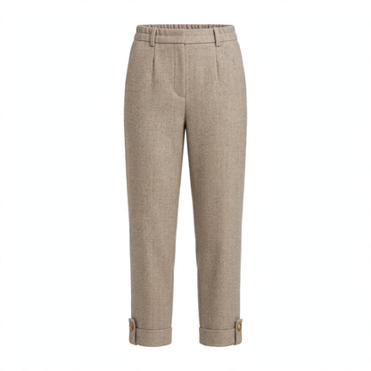 Primrose Marchwood | Tailored Trousers With Button Hem For Women