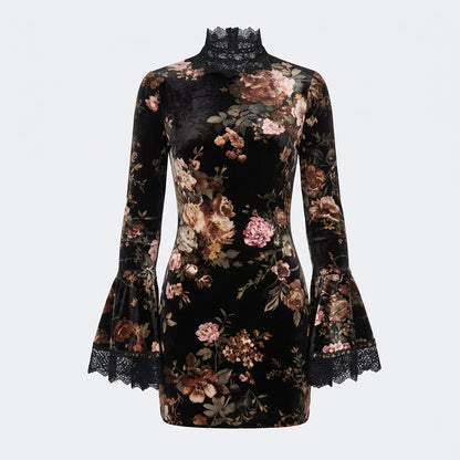 Freya Sullivan | Floral Cocktail Dress With Lace Trim For Women