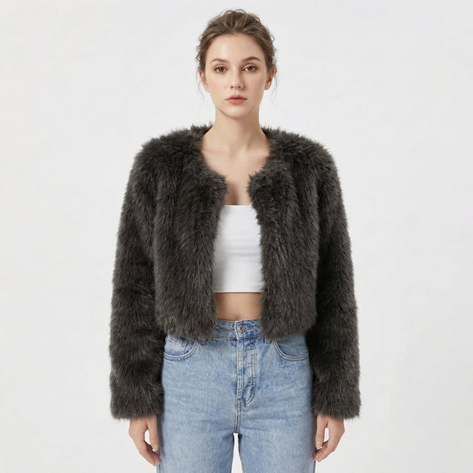 Gigi Drayton | Cropped Faux Fur Jacket For Women