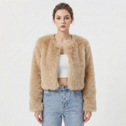 Gigi Drayton | Cropped Faux Fur Jacket For Women