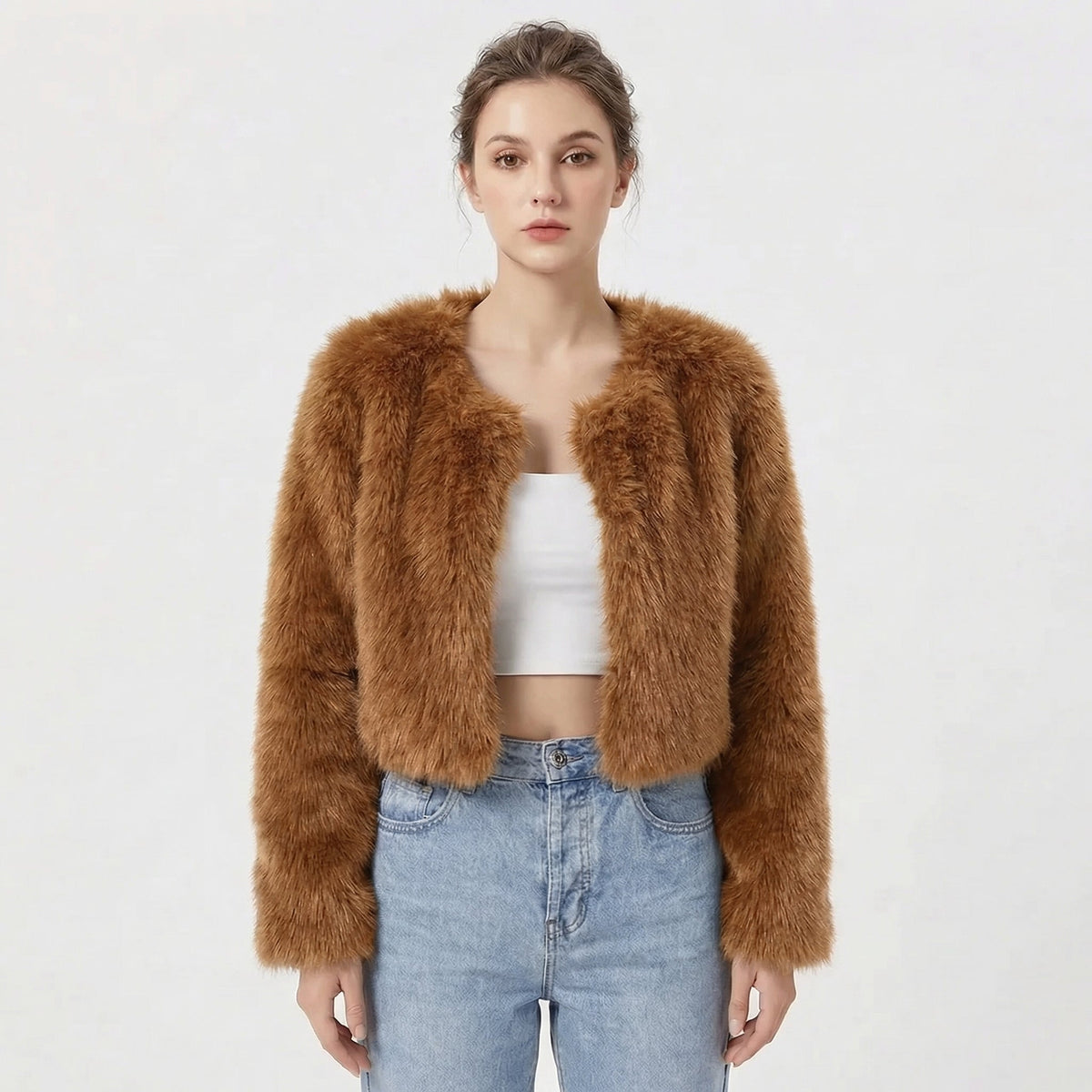 Gigi Drayton | Cropped Faux Fur Jacket For Women