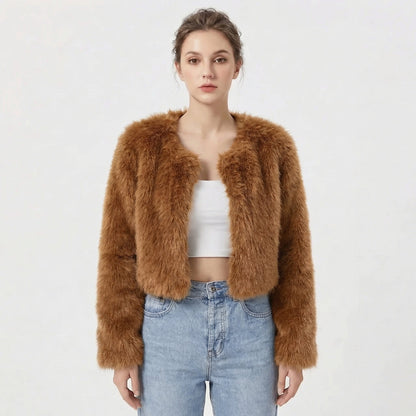 Gigi Drayton | Cropped Faux Fur Jacket For Women