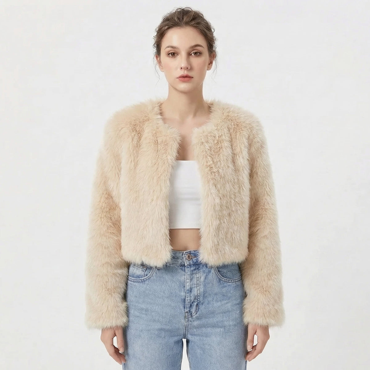 Gigi Drayton | Cropped Faux Fur Jacket For Women