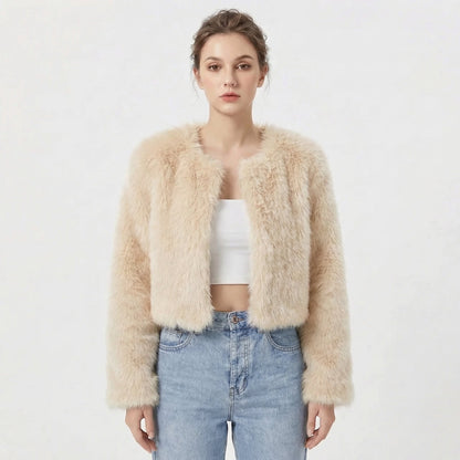 Gigi Drayton | Cropped Faux Fur Jacket For Women