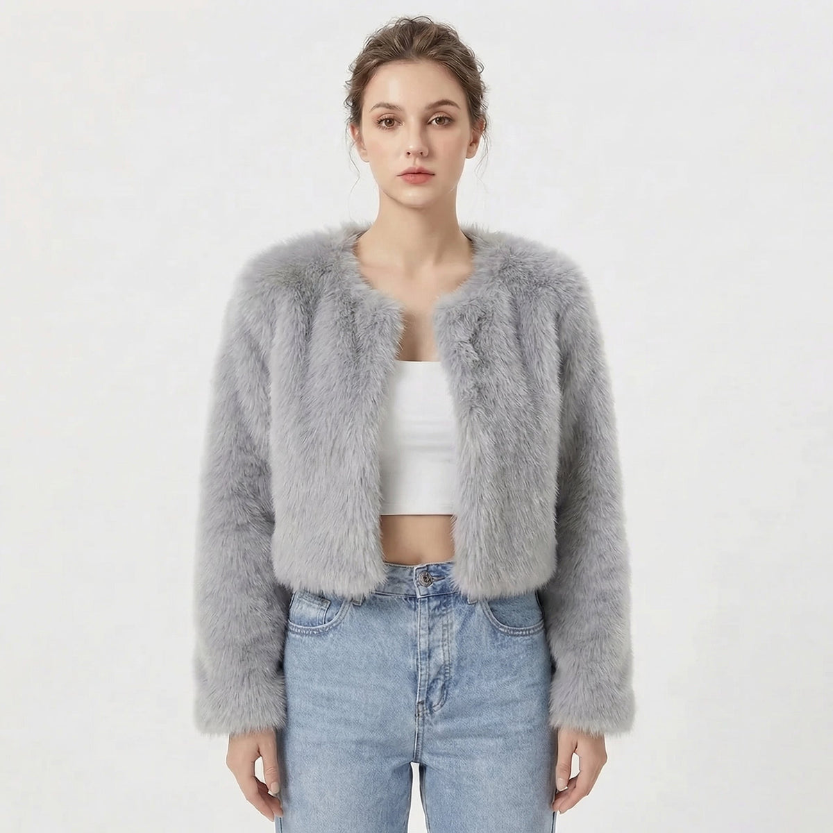 Gigi Drayton | Cropped Faux Fur Jacket For Women