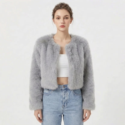 Gigi Drayton | Cropped Faux Fur Jacket For Women