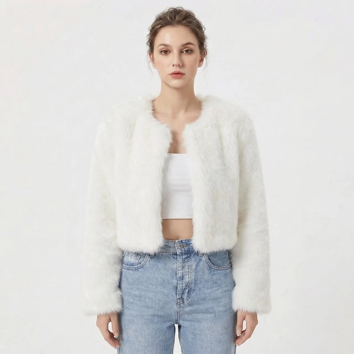 Gigi Drayton | Cropped Faux Fur Jacket For Women