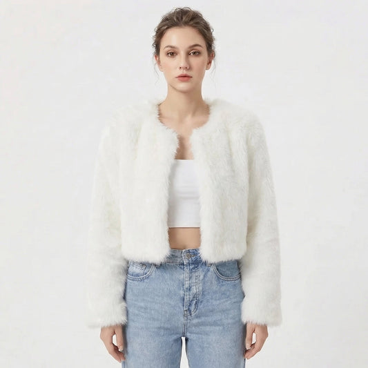 Gigi Drayton | Cropped Faux Fur Jacket For Women