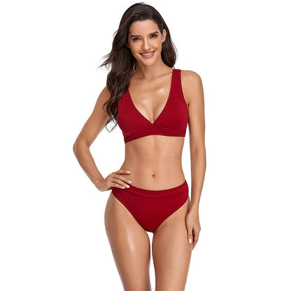 Gwendolyn Harlow | Yellow Ribbed High-Waist Bikini For Women