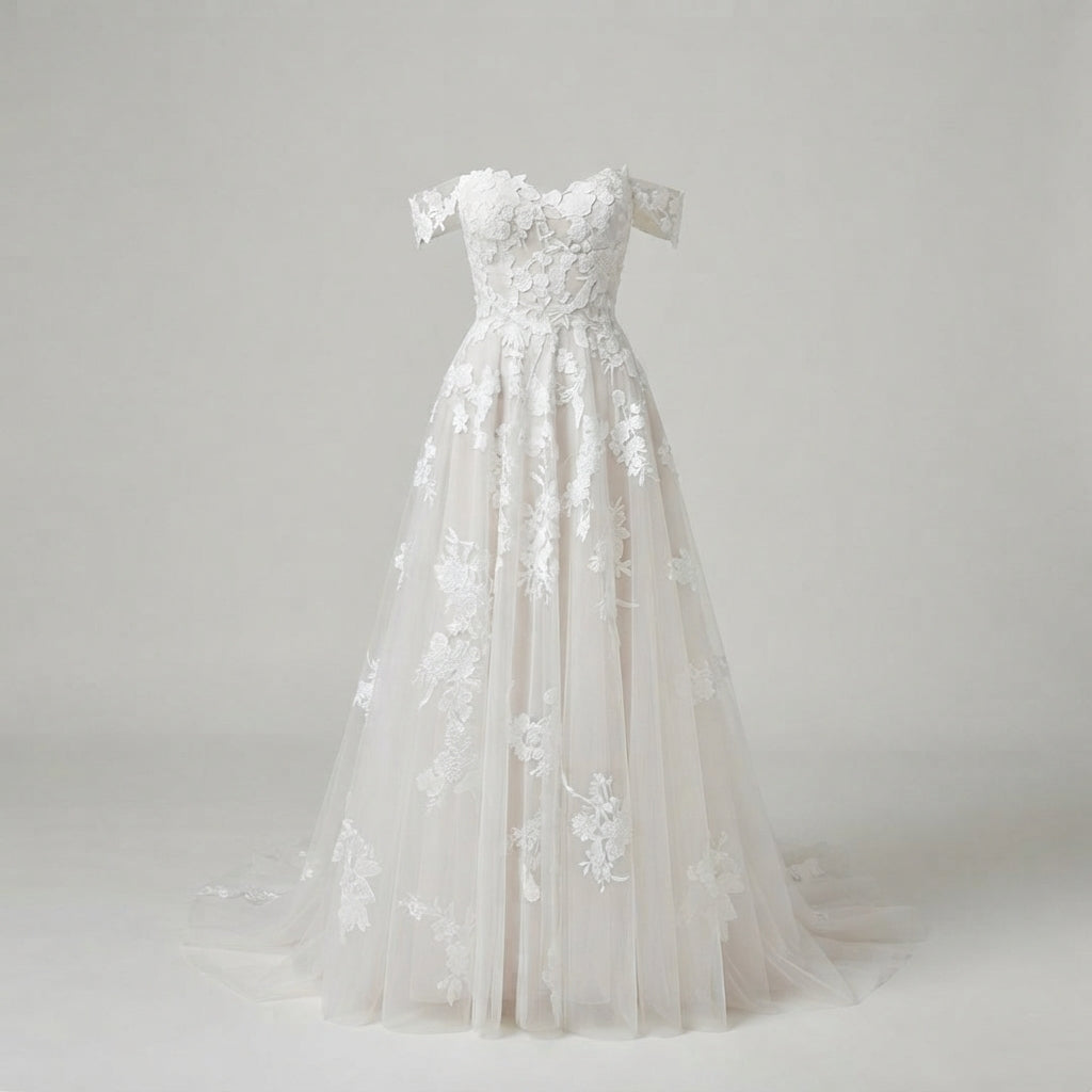 Harper Wilson | Off-Shoulder Lace Wedding Dress For Women