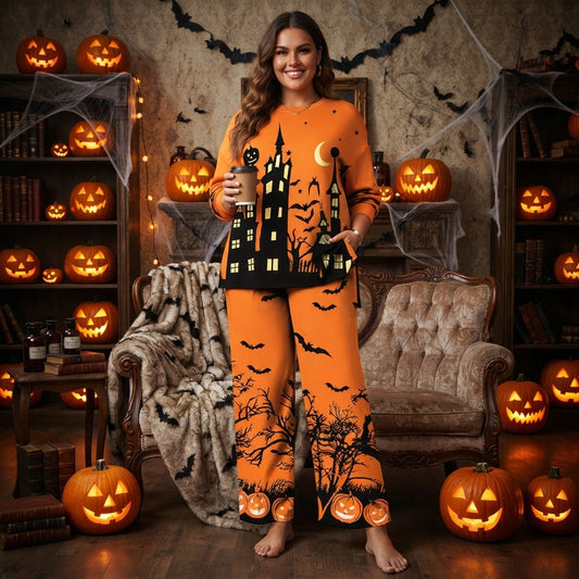 Audrey Merrick | Haunted House Halloween Pyjama Set For Women
