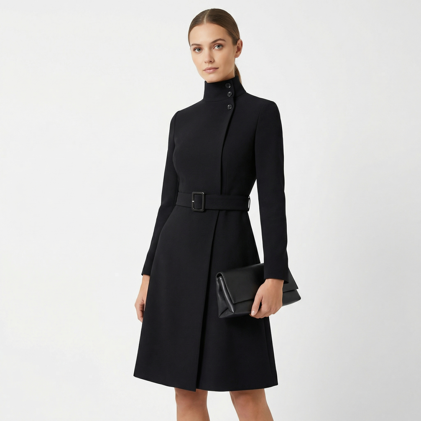 Evelyn Ashford | Elegant Belted Coat Dress For Women
