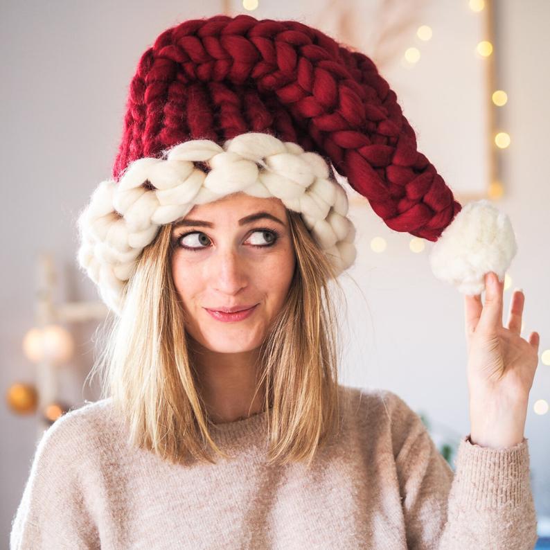 Holly Jolly | Knit Pompom Christmas Santa Hat Unisex