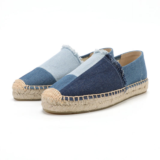 Jessa Linford | Denim Patchwork Espadrille Flats For Women