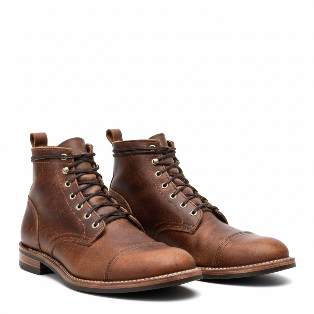 Jett Merbury | Cap Toe Lace Up Ankle Boots For Men