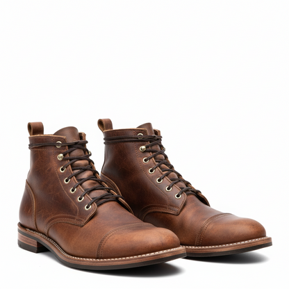 Jett Merbury | Cap Toe Lace Up Ankle Boots For Men