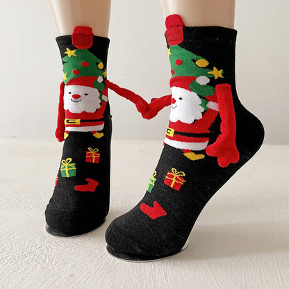 Jingle Duo | Red Santa Magnetic Christmas Socks Unisex & Couples
