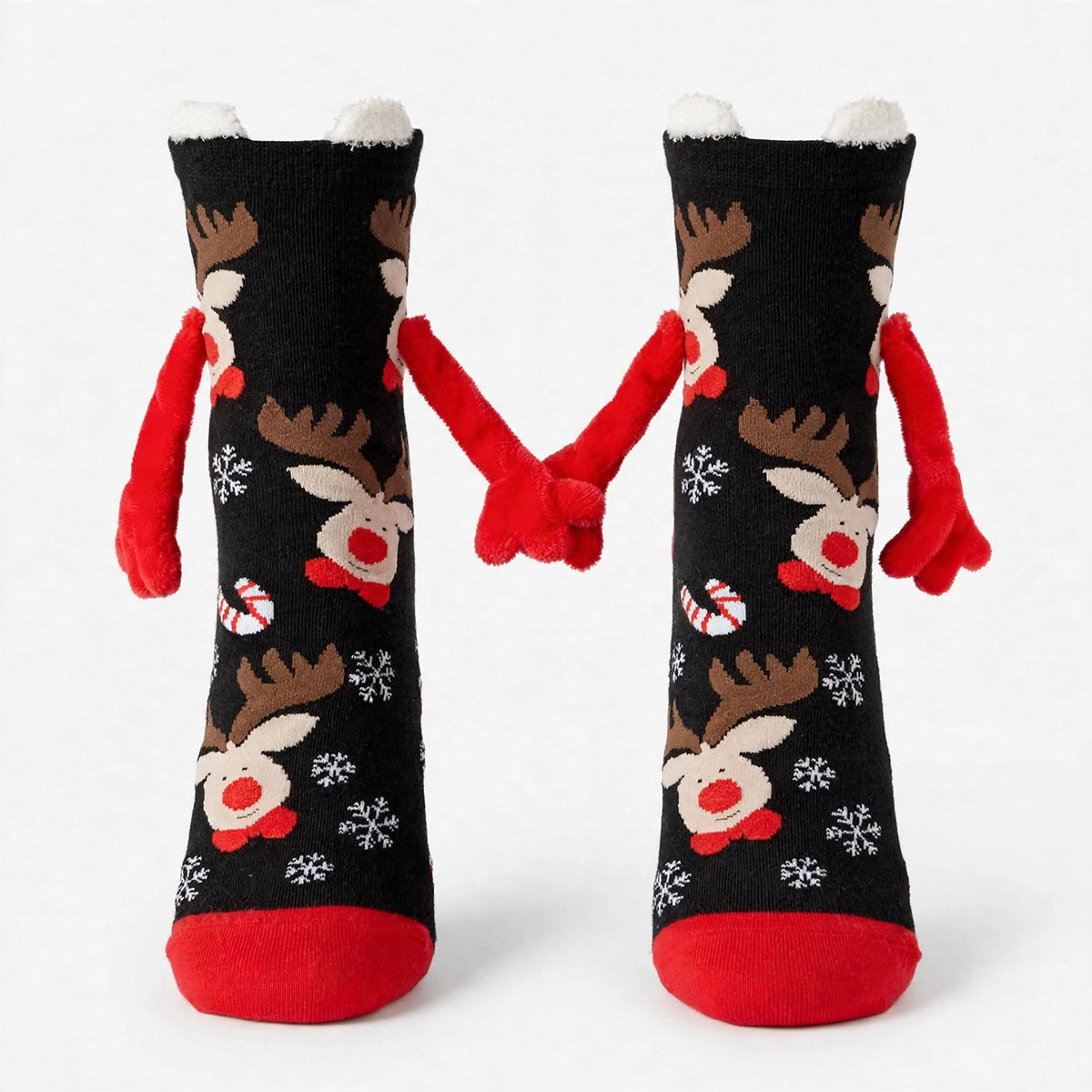 Jingle Duo | Red Santa Magnetic Christmas Socks Unisex & Couples