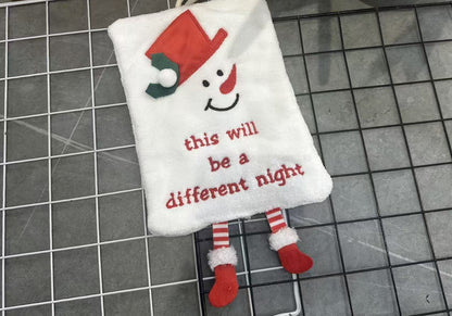 Jolly Spark | Green Santa Face Christmas Hand Towel Unisex