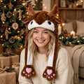 Jolly Whisker | Red Moving Mouth Santa Christmas Hat Unisex