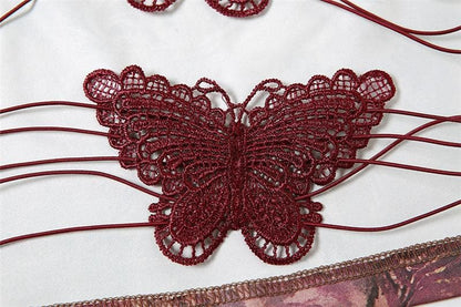 Niamh Fletcher | Butterfly Print Halter Crop Top For Women