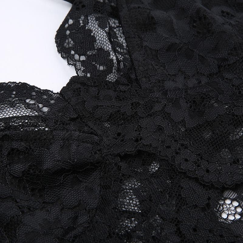 Maeve Whitlock | Lace Backless Crop Top For Women