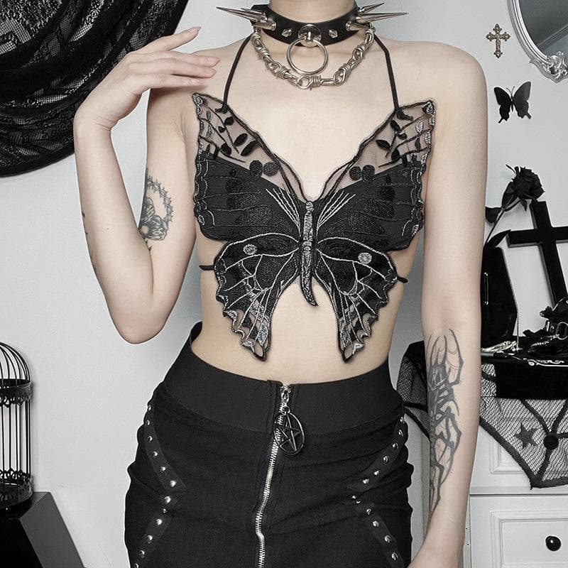 Ivy Marsh | Lace Butterfly Crop Top