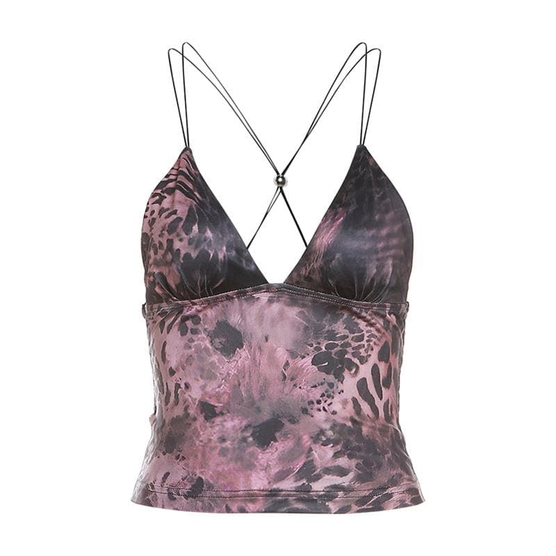 Niamh Fletcher | Butterfly Print Halter Crop Top For Women