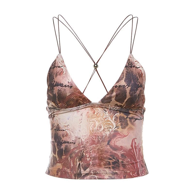 Niamh Fletcher | Butterfly Print Halter Crop Top For Women