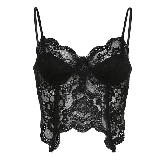 Maeve Whitlock | Lace Backless Crop Top For Women
