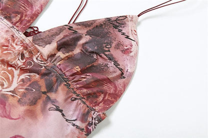 Niamh Fletcher | Butterfly Print Halter Crop Top For Women